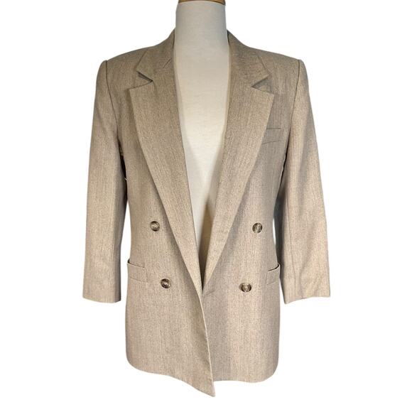 Saville 100% Wool Blazer Size 6 Double-Breasted Fully Lined Classic Tailored - Picture 6 of 14